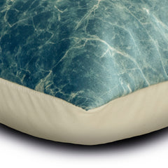 Turquoise Touchstones - Turquoise Jacquard Lumbar Cushion Cover