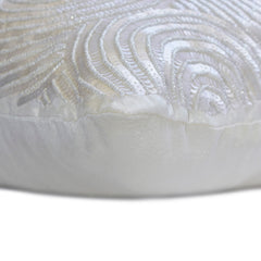 White Touch - White Art Silk Lumbar Cushion Cover