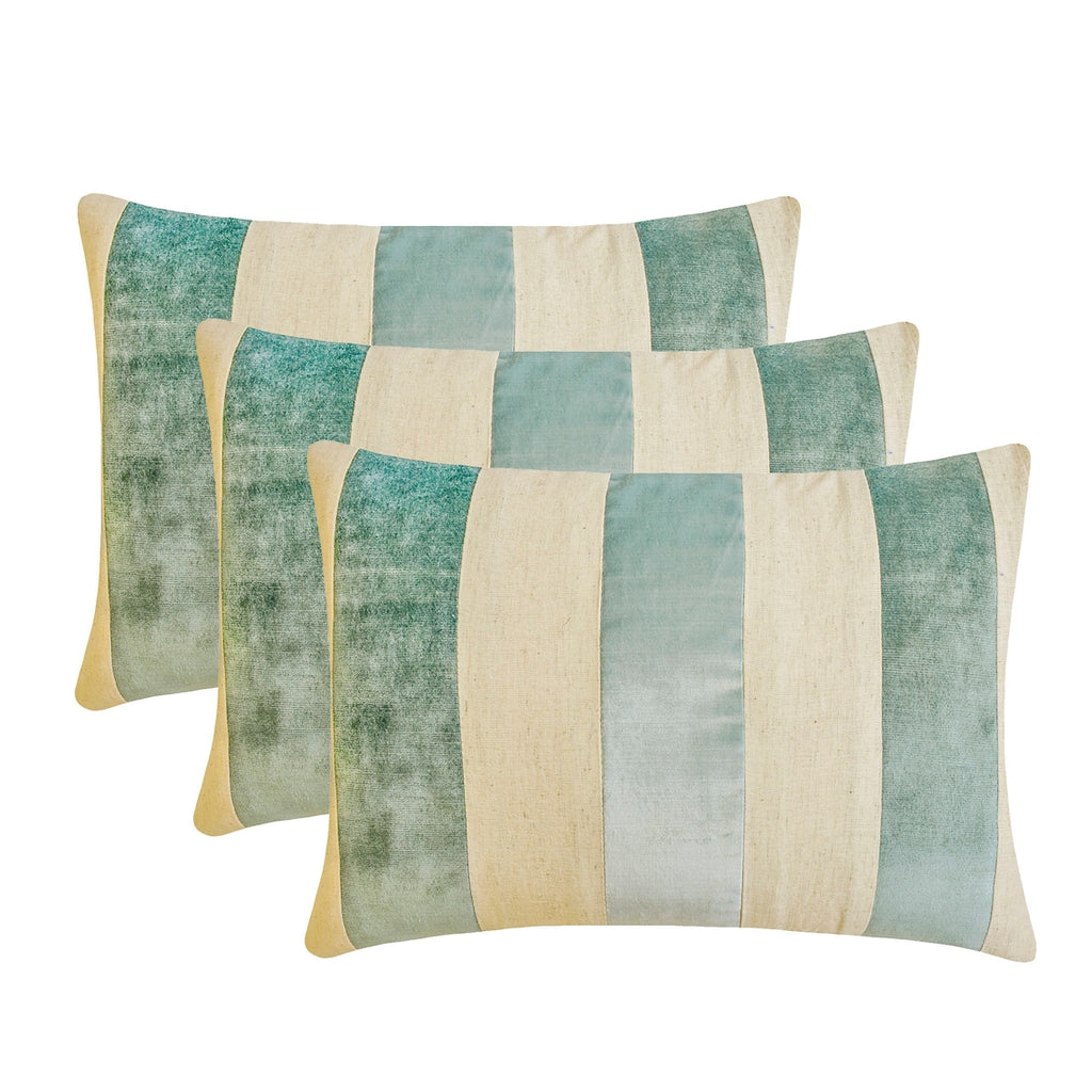 Swathe Ice - Blue Velvet Lumbar Cushion Cover