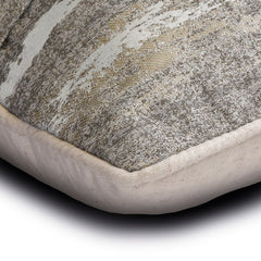 Gritty Glimmer - Gray Jacquard Lumbar Cushion Cover