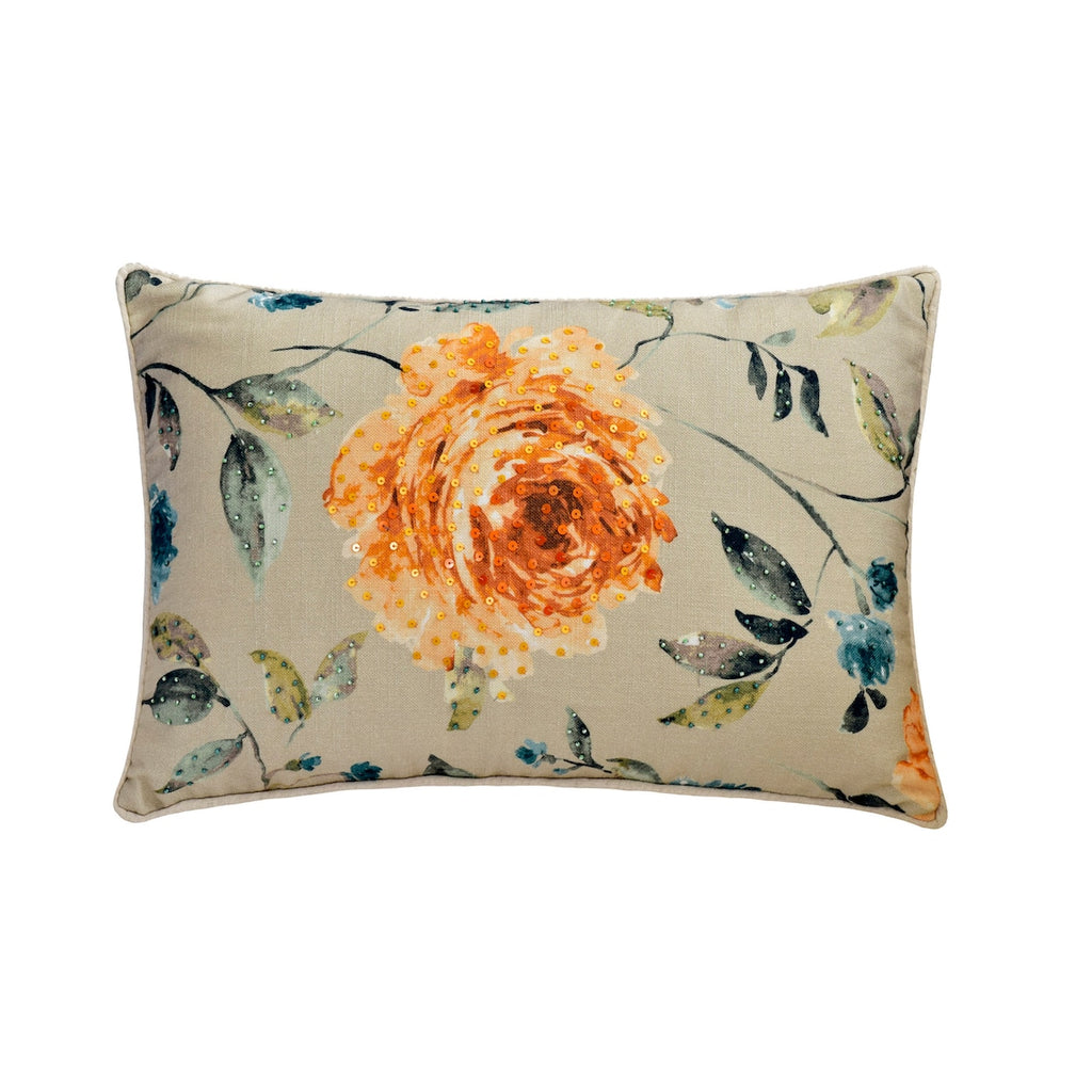 Citrus Rose Lumbar Cushion Cover