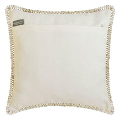 Feathered Whispers - Orange Cotton Throw Cushion Cover
