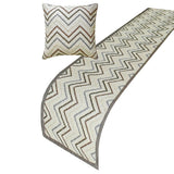 Chevron Cascade - Cotton White Decorative Bed Runner and Cushion Cover