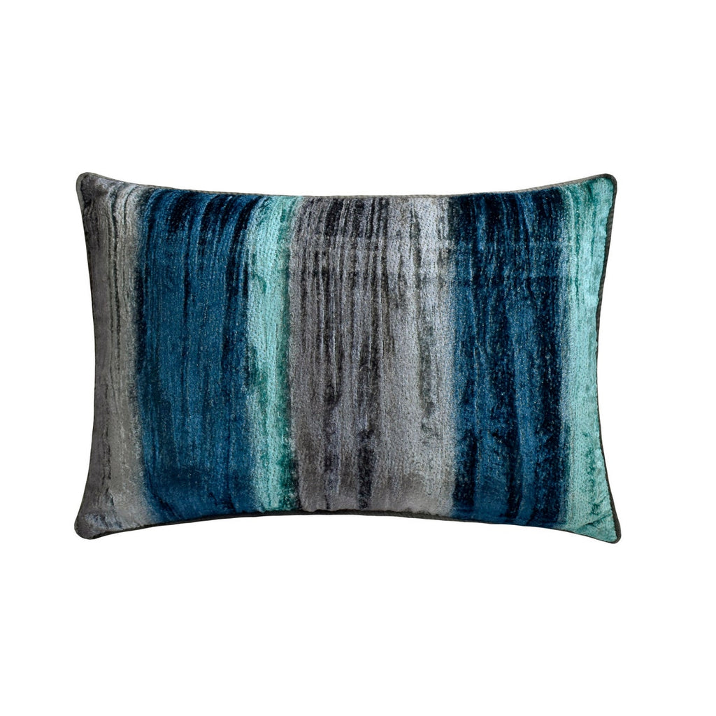 Cerulean Ombre - Velvet Blue Decorative Bed Runner and Cushion Cover
