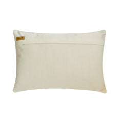 Golden Azure - Blue & Gold Silk Lumbar Pillow Cover