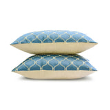 Trellis Waltz - Blue Jacquard Lumbar Pillow Cover