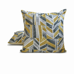 Merger - Chartreuse Green Cotton Canvas Throw Cushion Cover