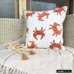 Crab Claw - Coral Cotton Throw Cushion Cover