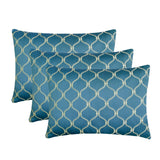 Trellis Waltz - Blue Jacquard Lumbar Pillow Cover