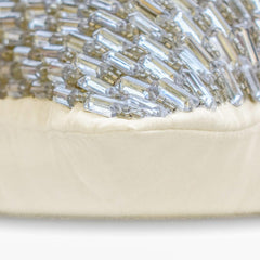 Diamond Brilliance - Silver & Clear Art Silk Throw Cushion Cover