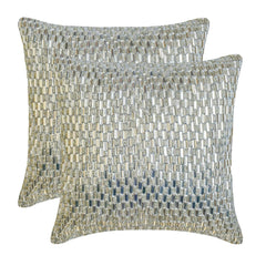 Diamond Brilliance - Silver & Clear Art Silk Throw Cushion Cover