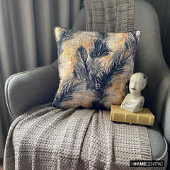 In The Tropics - Green Satin Throw Cushion Cover