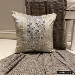 Gilted Sparkle - Gold Jacquard Throw Cushion Cover