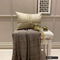 Zarae - Gold Jacquard Lumbar Cushion Cover