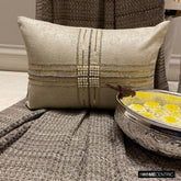 Zarae - Gold Jacquard Lumbar Cushion Cover