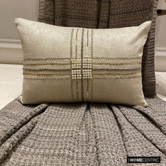 Zarae - Gold Jacquard Lumbar Cushion Cover
