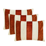 Swathe Orange - Orange Velvet & Linen Lumbar Cushion Cover