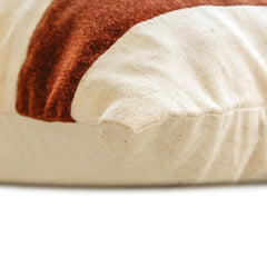Velvet Band Orange - Orange Velvet & Linen Autumn Throw Cushion Cover