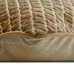 Geolux Legacy Brown - Velvet Brown Decorative Bed Runner and Cushion Cover