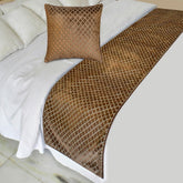 Geolux Legacy Brown Decorative Bed Runner and Cushion Cover