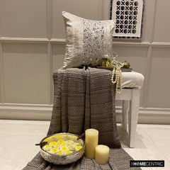 Gilted Sparkle - Gold Jacquard Throw Cushion Cover
