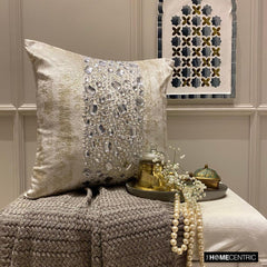 Gilted Sparkle - Gold Jacquard Throw Cushion Cover