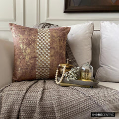 Gold Shards - Gold Velvet Throw Cushion Cover