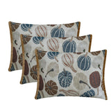 Blue Harvest Pumpkin - Blue Woven Jacquard Decorative Lumbar  Cushion Cover
