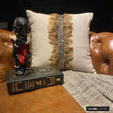 Exotic Feathers - Beige Linen Throw Cushion Cover