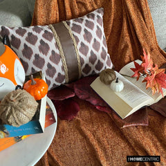 Woodland Comfort - Brown Jacquard Decorative Lumbar Cushion Cover
