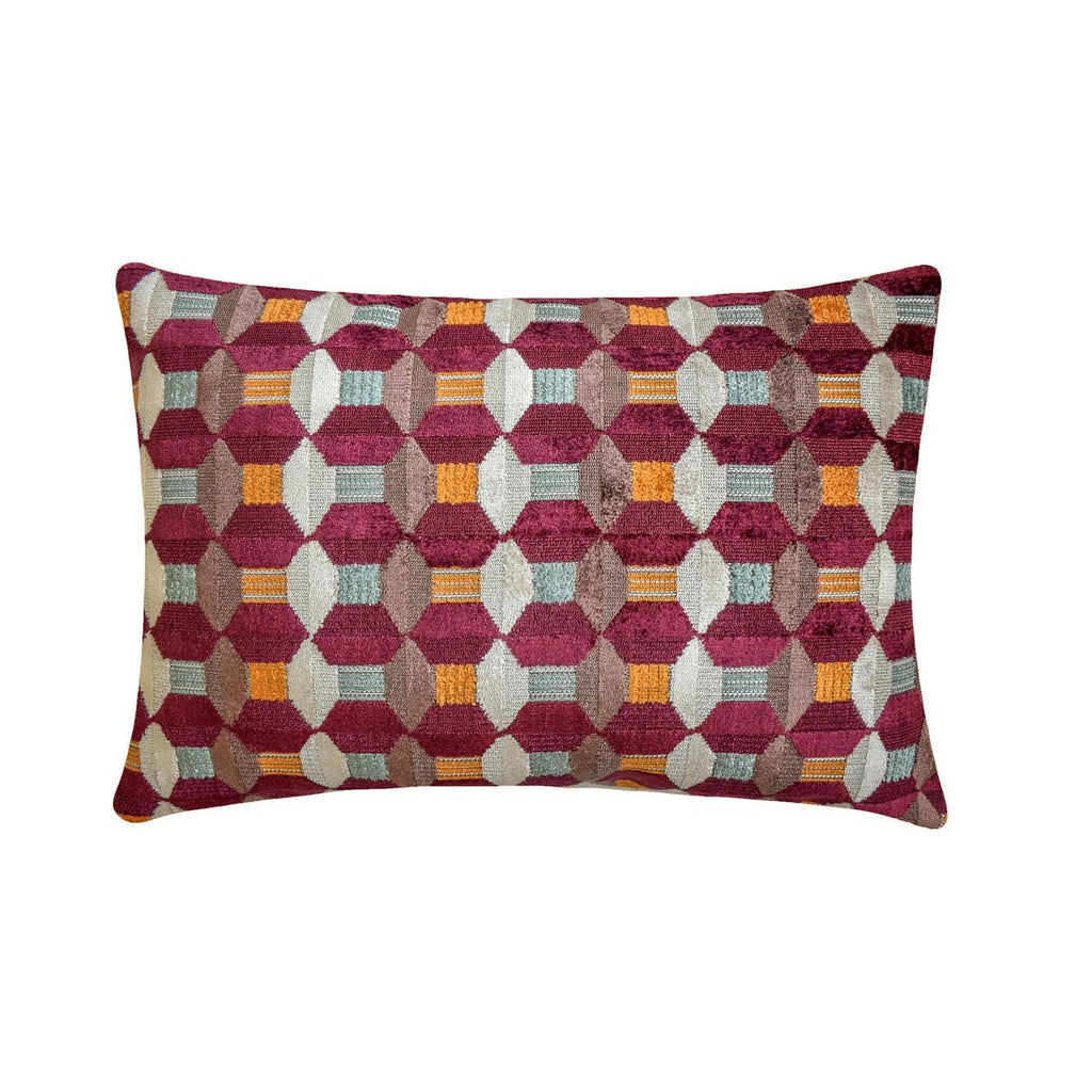 Burgundy Rhythms Lumbar Cushion Cover