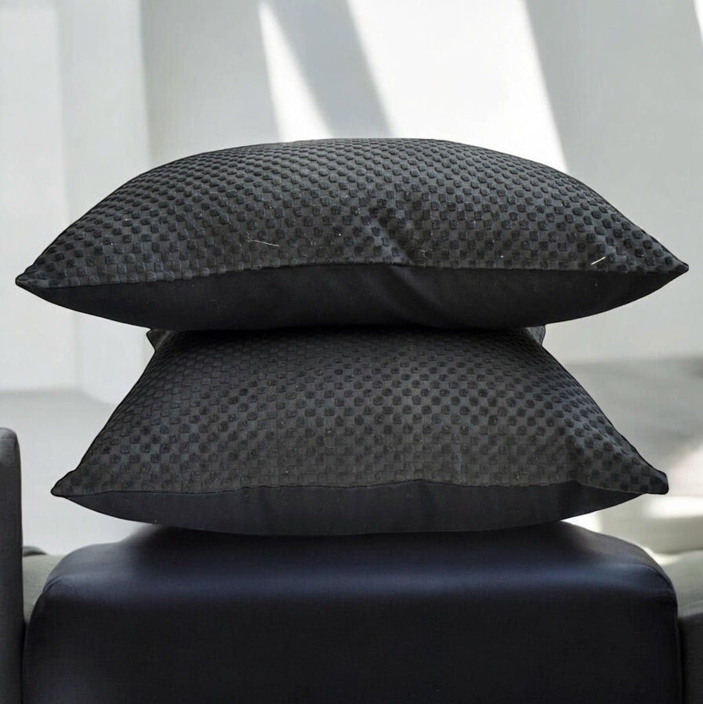 Spotted Spooks - Charcoal Velvet Decorative Throw Cushion Cover