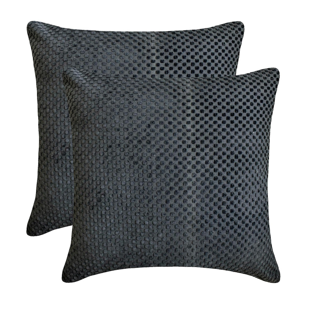 Spotted Spooks - Charcoal Velvet Decorative Throw Cushion Cover