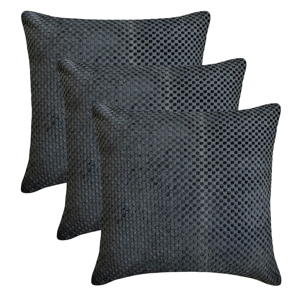 Spotted Spooks - Charcoal Velvet Decorative Throw Cushion Cover