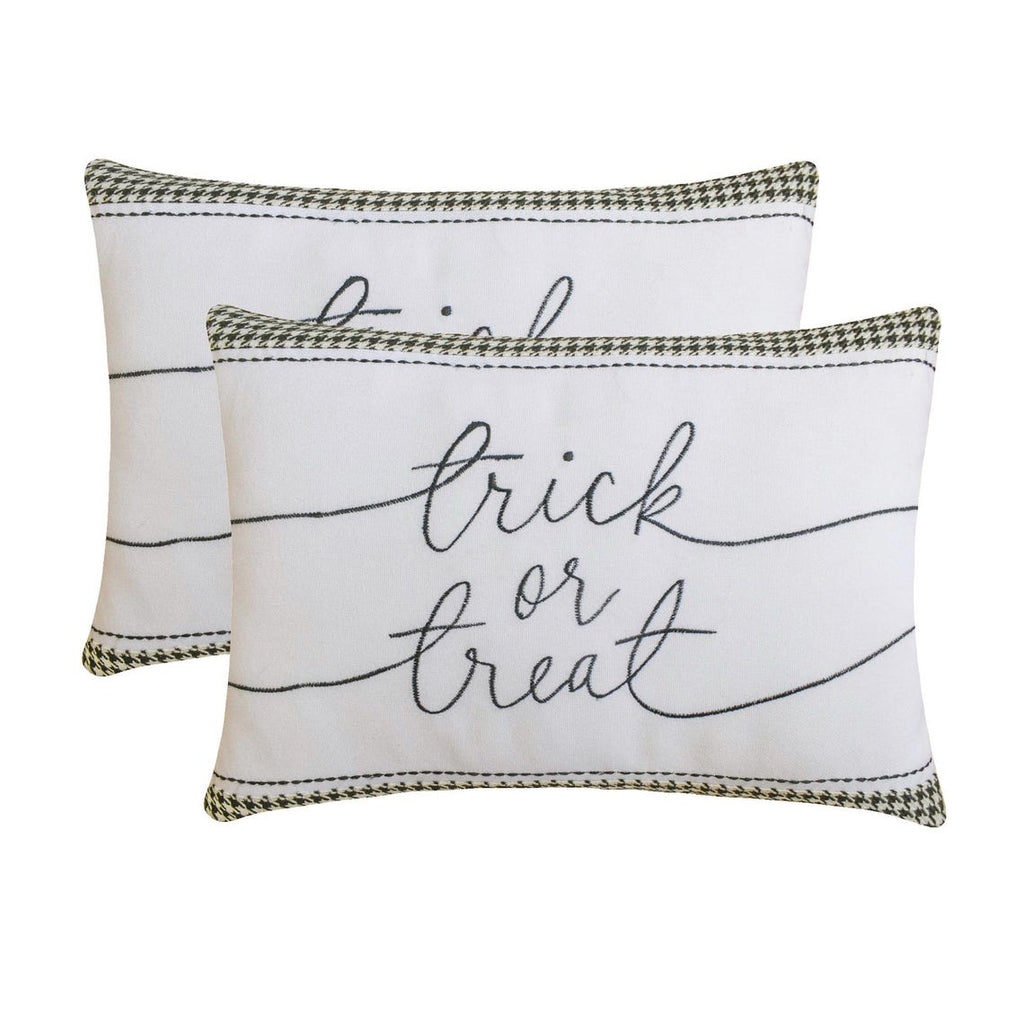 Trick Or Treat - Black & White Jacquard Decorative Lumbar  Cushion Cover