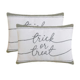Trick Or Treat - Black & White Jacquard Decorative Lumbar  Cushion Cover