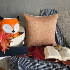 Orange Sitting Room - Orange Jacquard Silk Decorative Euro Sham