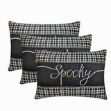 Spooky Vibes - Black & White Cotton Decorative Lumbar Cushion Cover
