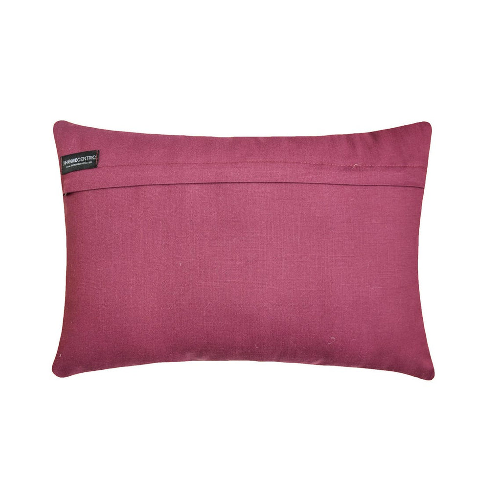 Burgundy Rhythms - Burgundy Velvet Decorative Lumbar  Cushion Cover