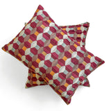 Burgundy Rhythms - Burgundy Velvet Decorative Lumbar  Cushion Cover