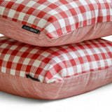 Checkmate Red - Red Cotton Decorative Throw Cushion Cover