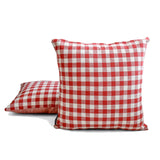 Checkmate Red - Red Cotton Decorative Throw Cushion Cover