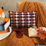 Burgundy Rhythms - Burgundy Velvet Decorative Lumbar  Cushion Cover