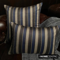 Stripe Flow Blue - Blue Velvet Stripes Throw Cushion Cover