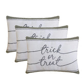 Trick Or Treat - Black & White Jacquard Decorative Lumbar  Cushion Cover