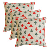 Cheery Pine - Red Jacquard Woven Decorative  Throw Cushion Cover