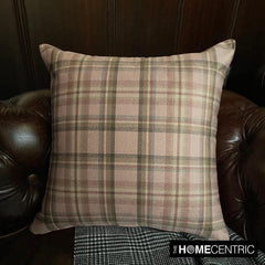 Plaidscape Pink - Pink Velvet Winter Plaid Throw Cushion Cover