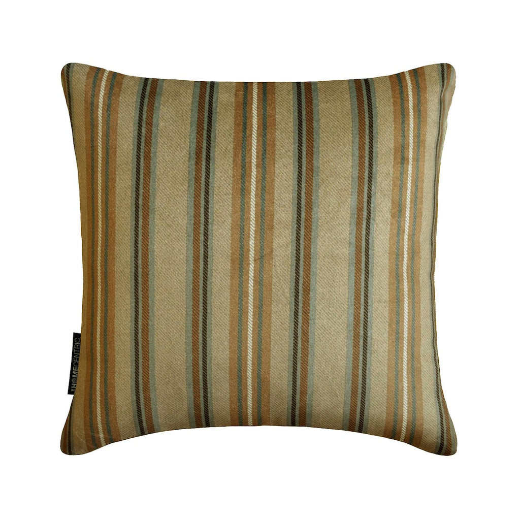 Stripe Flow Beige - Beige Velvet Stripes Throw Cushion Cover
