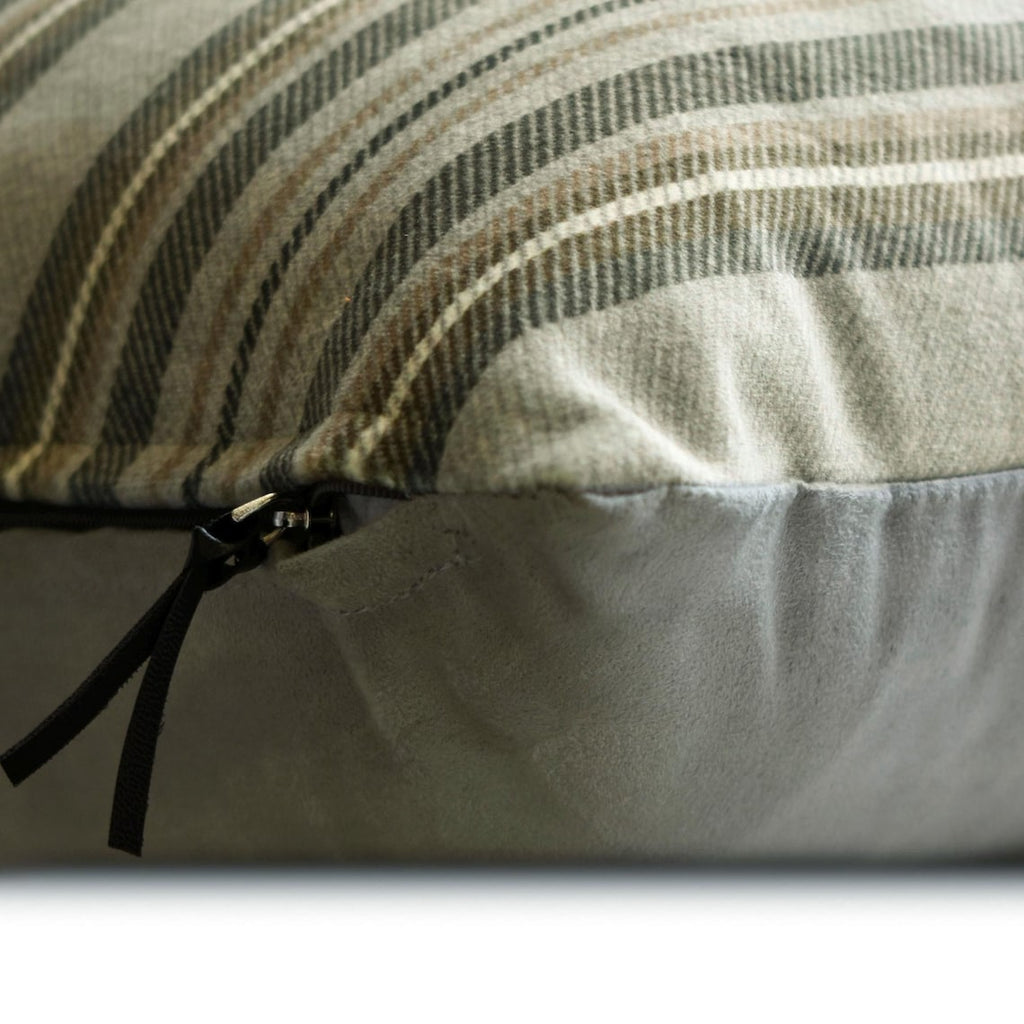 Stripe Flow Gray - Gray Velvet Stripes Throw Cushion Cover