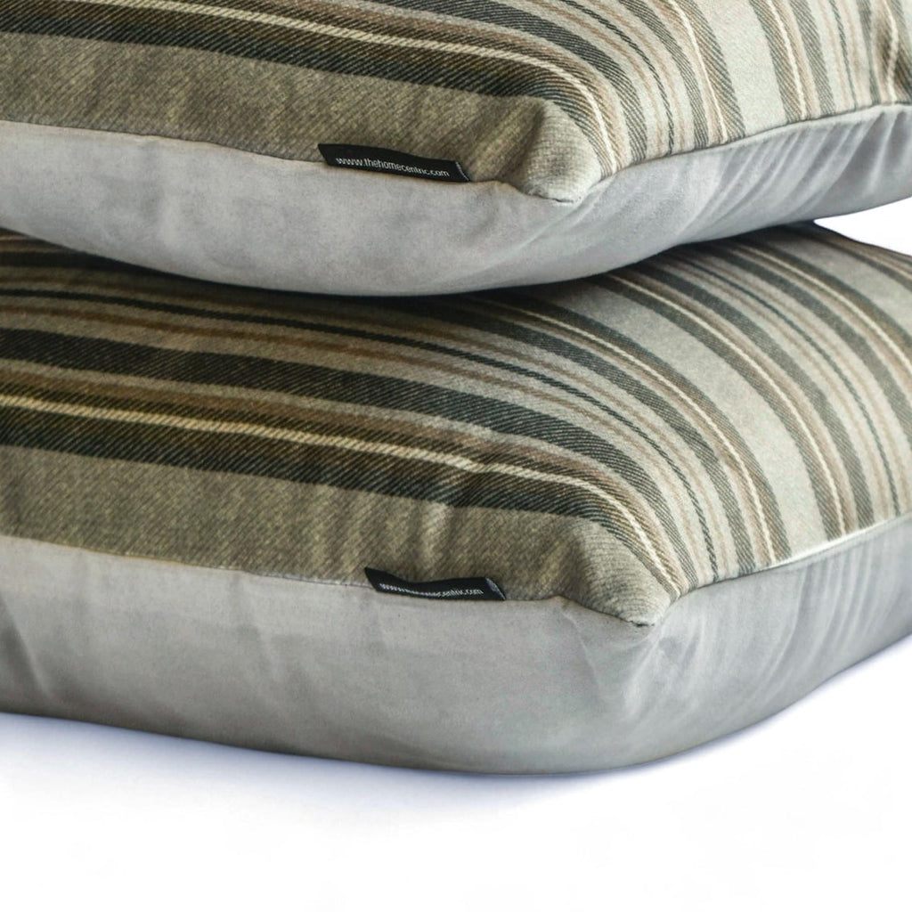 Stripe Flow Gray - Gray Velvet Stripes Throw Cushion Cover